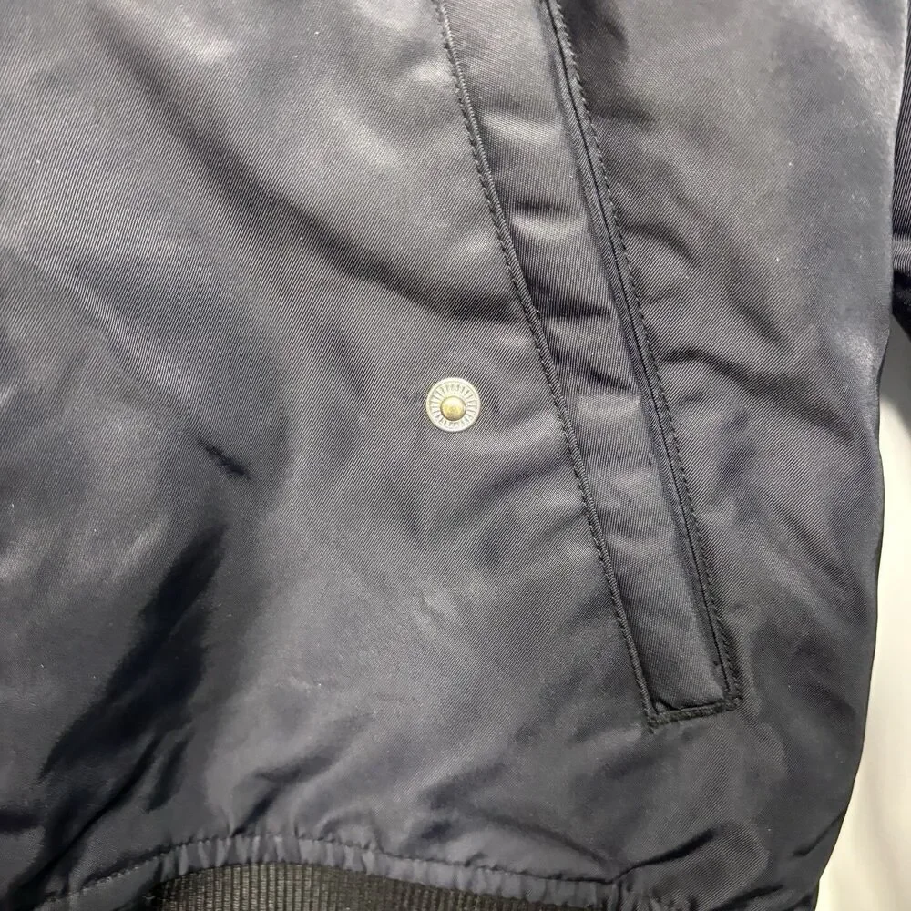 Converse Bomber Jacket Youth L Black Full Zip Varsity Style Streetwear Y2K